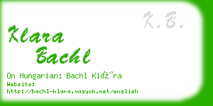 klara bachl business card